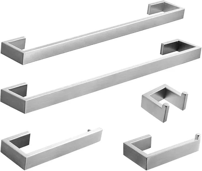 Fapully 5 Piece Bathroom Hardware Set Stainless Steel Wall Mounted Bathroom Accessories Set,Brushed Nickel Finished - ModernBath