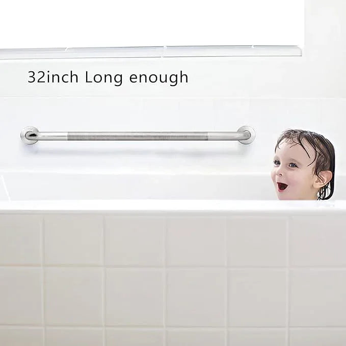 Rockgoya Shower Grab Bar, 2 Pack 32 Inch Bathroom Grab Bar, 304 Stainless Steel 1.25" Diameter Anti-Slip Handicap Grab Bar Support Shower Rail Senior Handrail Shower Safety Bar Handle - ModernBath