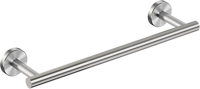 FORIOUS Towel Bar Wall Mounted, Stainless Steel Towel Racks for Bathroom, Includes Wall Mounting Hardware (Brushed Nickel, 14 Inch) - ModernBath