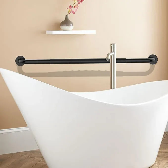 36 Inch Shower Grab Bar w/Anti Slip Rubber Grip, Munzong Black Stainless Steel Bathroom Grab Bar, Bathroom Balance Bar,Safety Handrail Support,Handicap Injury Elderly Senior Assist Bath Handle - ModernBath