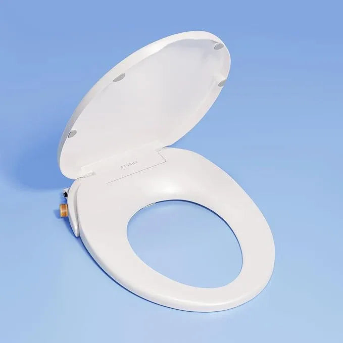 TUSHY Wave Non-Electric Bidet Toilet Seat | Sleek Round Design, Quick-Release for Easy Cleaning | DuoFlow Front & Rear Wash, Soft-Close Lid, Comfy Seat, 10-Min DIY Install, Bamboo Knob - ModernBath