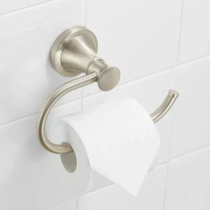BESy Brushed Nickel Toilet Tissue Paper Holder Brushed Nickel Bathroom Accessories Toilet roll Paper Hanger, Wall Mounted, Rustproof - ModernBath