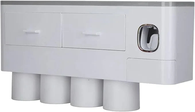 Hanging Magnetic Toothbrush Holder Set with Toothpaste Dispenser Squeezer Toiletry Drawer Holder for Bathroom - ModernBath