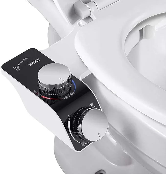 Self-Cleaning Non-Electric Dual Nozzle Bidet Attachment for Toilet Seat with Warm Water Jet Spray for Toilet Bathroom Bidet Toilet Sprayer Adjustable Water Pressure, Rear and Feminine Wash - ModernBath