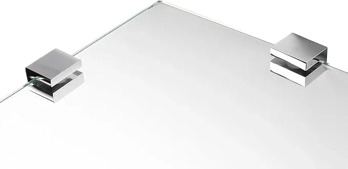 Mount-It! Glass Corner Shower Shelf for Bathroom, Wall Mounted with Chrome Rail & 8mm Tempered Glass, Durable Bathroom Organizer for Shower Essentials, 9.75 Inch Space-Saving Design - ModernBath