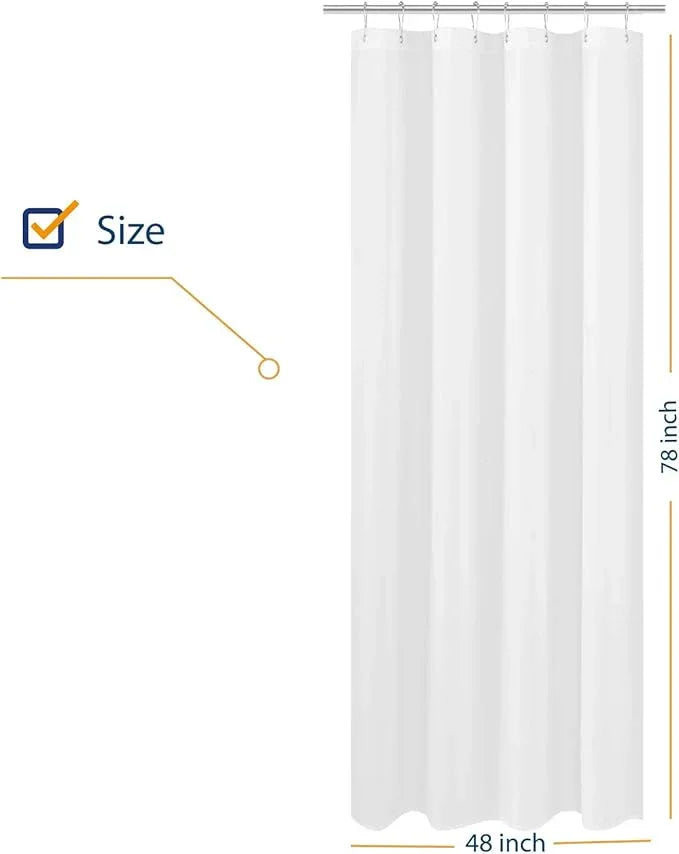 N&Y HOME Fabric Shower Curtain Liner Long Stall Size 48 x 78 inches, Hotel Quality, Washable, Water Repellent, White Bathroom Curtains with Grommets, 48x78 - ModernBath