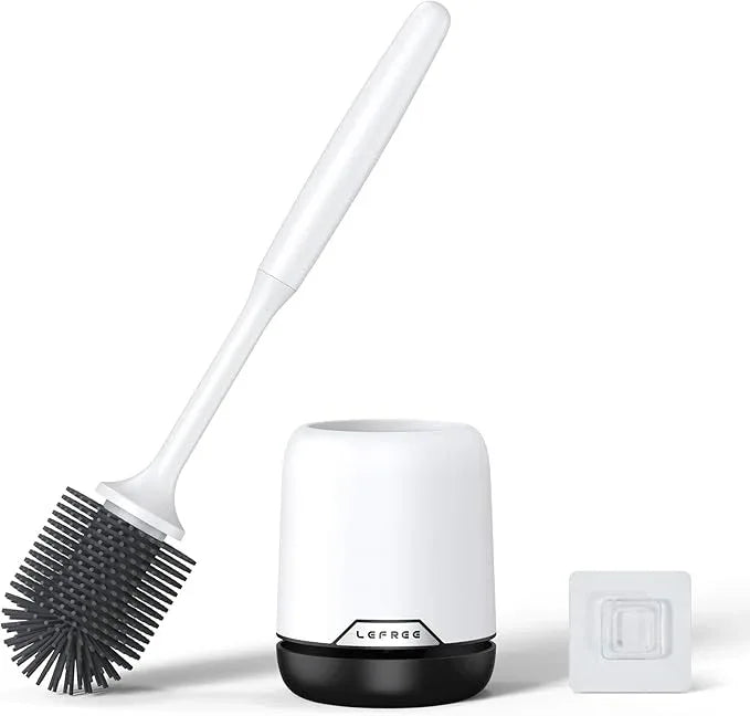 Lefree Silicone Toilet Brush and Holder Set with Ventilated Holder, Floor Standing & Wall Mounted Toilet Scrubber - ModernBath