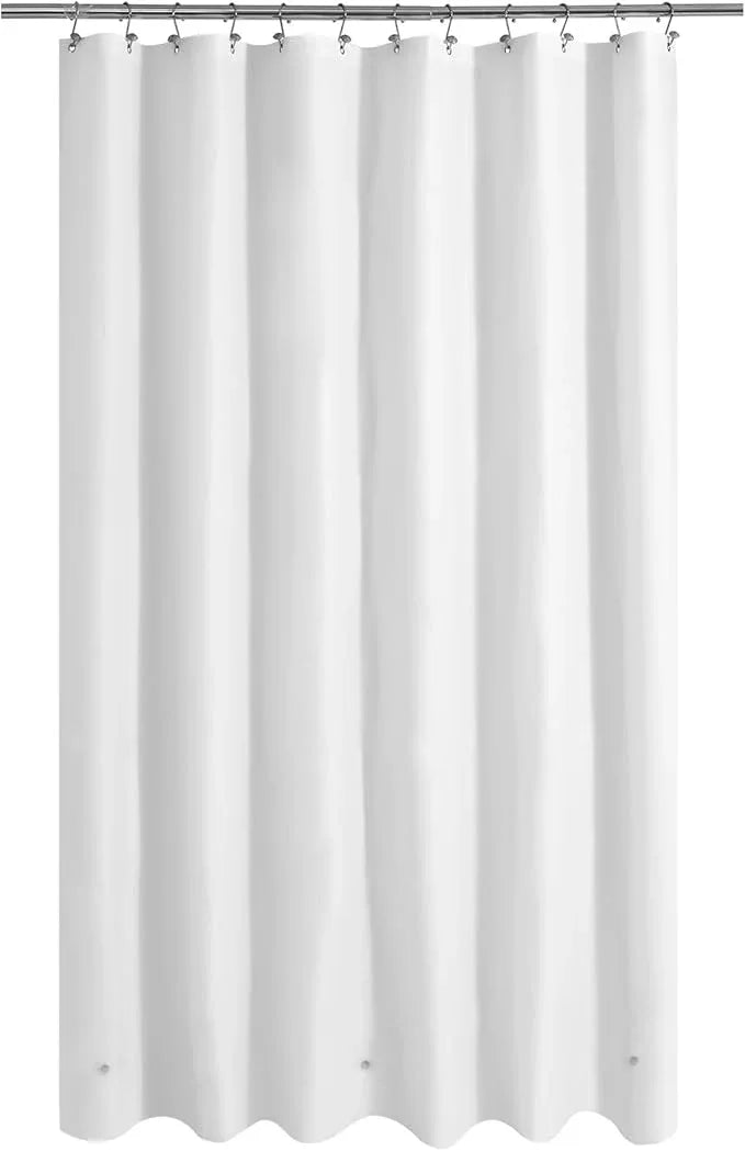 Mrs Awesome Extra Long Shower Curtain Liner with 3 Magnets, Ceiling to Floor XL PEVA Plastic Shower Curtain for Bathroom Lightweight & Waterproof, 72 x 96, White - ModernBath