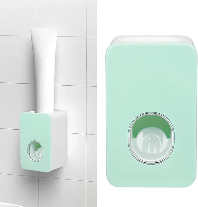 Automatic Toothpaste Dispenser Wall Mount Bathroom Accessories ABS with Super Glutinous Suction Pad for Kids Family(Green) - ModernBath