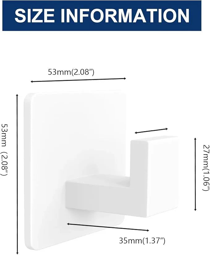 VAEHOLD Wall Towel Hooks, Heavy Duty Sticky Holder Waterproof Towel Hooks for Hanging Coat, Clothes, Closet Hook Wall Mount for Kitchen (White, 2 Pack) - ModernBath