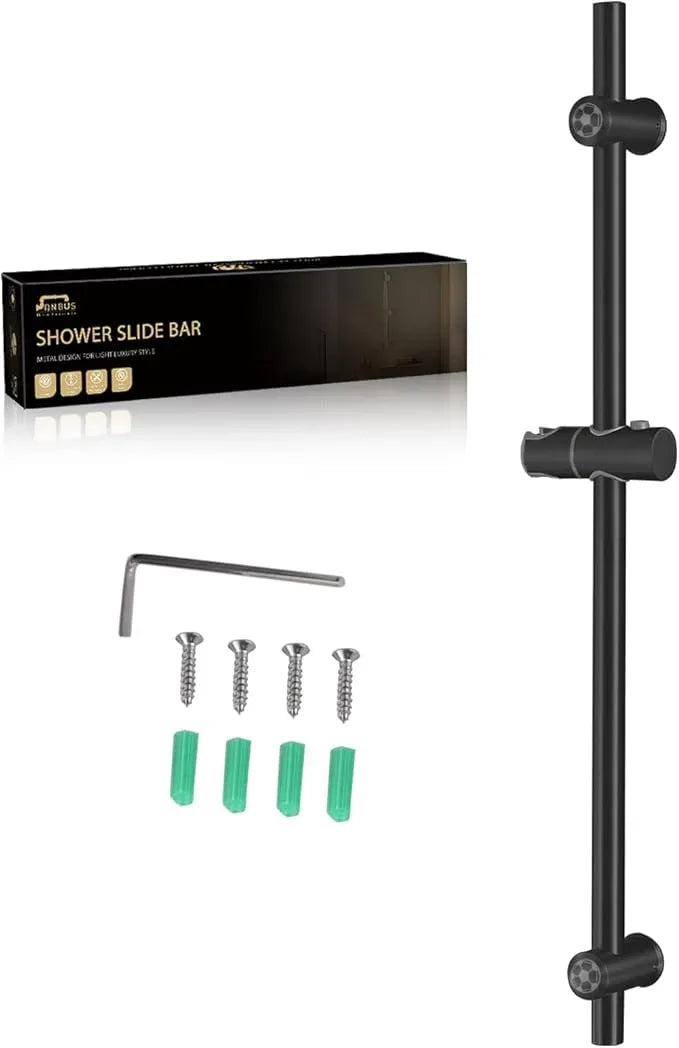 Vanbus All Metal handheld shower head holder 30-Inch with Shower Slide Bar for Bathroom Wall Mount SUS 304 Stainless Steel Brushed Finish Matte Black - ModernBath