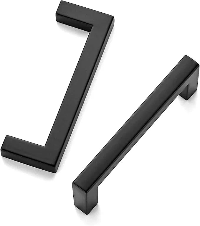 Ravinte 3 Pack Solid 3 Inch Center to Center Slim Square Bar Drawer Handles - Kitchen Cabinet Hardware in Matte Black - Drawer Pulls and Cabinet Handles - ModernBath