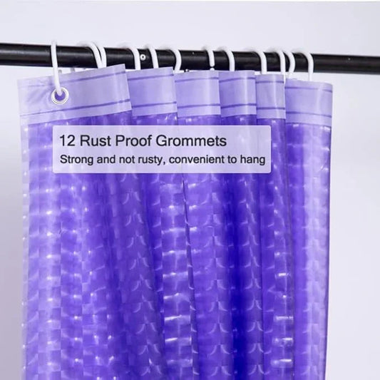 LQFMEHOT EVA Purple Shower Curtain Liner, 3D Plastic 5G Shower Liner with 12 Rustproof Metal Grommets and Weighted Magnets, Waterproof Duty for Bathroom 72 x 72 - ModernBath