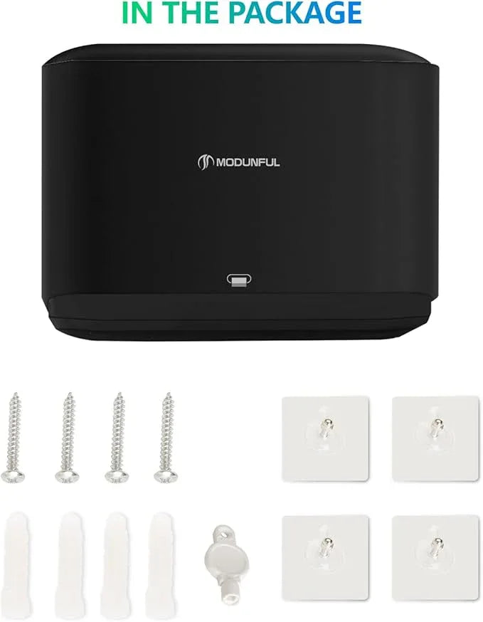 𝐏𝐚𝐩𝐞𝐫 𝐓𝐨𝐰𝐞𝐥 𝐃𝐢𝐬𝐩𝐞𝐧𝐬𝐞𝐫, Multifold/Trifold/C Fold Papers Dispenser, Bathroom Hand Towels Wall Mounted Tissue Holder, No-Drill Adhesive Commercial or Home Black - ModernBath
