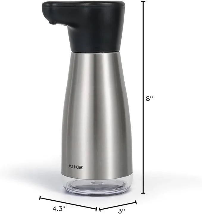 AIKE Magnetic Charging Waterproof Automatic Soap Dispenser for Liquid Soap Spot Resist Stainless Finish 14fl.oz. Model AK1337 - ModernBath