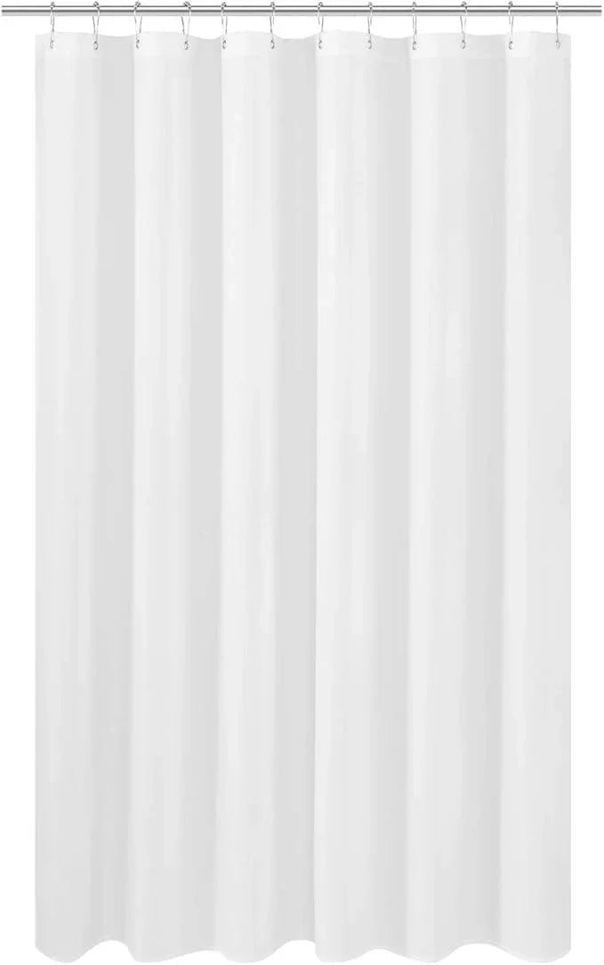 N&Y HOME Extra Long Shower Curtain Liner Fabric 72 x 80 inches, Hotel Quality, Washable, White Spa Bathroom Curtains with Grommets, 72x80 - ModernBath
