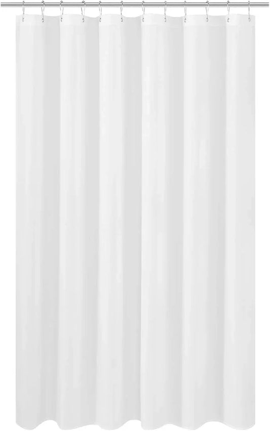 N&Y HOME Extra Long Shower Curtain Liner Fabric 72 x 80 inches, Hotel Quality, Washable, White Spa Bathroom Curtains with Grommets, 72x80 - ModernBath