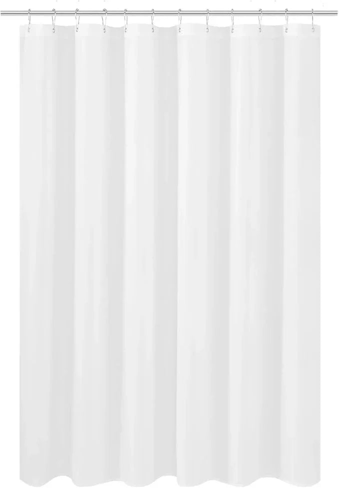 N&Y HOME Fabric Shower Curtain Liner Shorter Size 68 inches Height, Hotel Quality, Washable, White Bathroom Curtains with Grommets, 70x68 - ModernBath