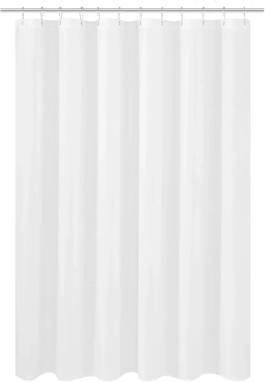 N&Y HOME Fabric Shower Curtain Liner Shorter Size 68 inches Height, Hotel Quality, Washable, White Bathroom Curtains with Grommets, 70x68 - ModernBath