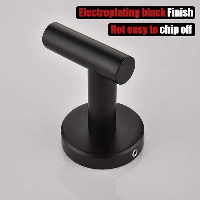 JQK Black Bathroom Towel Hook, Coat Robe Clothes Hook for Bathroom Kitchen Garage Wall Mounted (2 Pack), 304 Stainless Steel Matte Black, TH100-PB-P2 - ModernBath