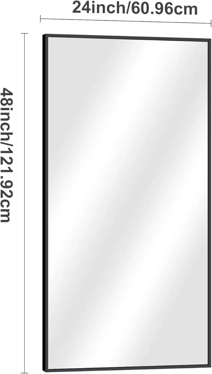 DESBING Black Bathroom Mirror for Wall, 24x48 Inch Rectangle Mirrors with Metal Frame, Modern Vanity Wall Mirror Decor for Entryway Hangs, Bathroom Living Room Horizontal or Vertical - ModernBath