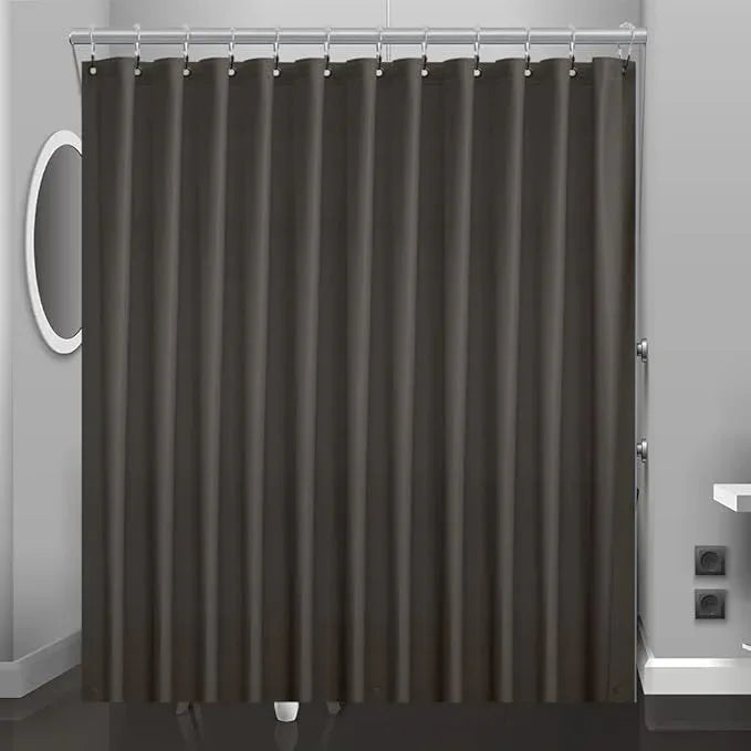 Eazzier Bath Taupe Plastic Shower Curtain Or Liner, 72x72 Inch Lightweight Brown Plastic Bathroom Shower Showroom Inner Curtain with Rustproof Metal Grommet Holes and Weighted Magnets - ModernBath