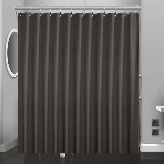 Eazzier Bath Taupe Plastic Shower Curtain Or Liner, 72x72 Inch Lightweight Brown Plastic Bathroom Shower Showroom Inner Curtain with Rustproof Metal Grommet Holes and Weighted Magnets - ModernBath