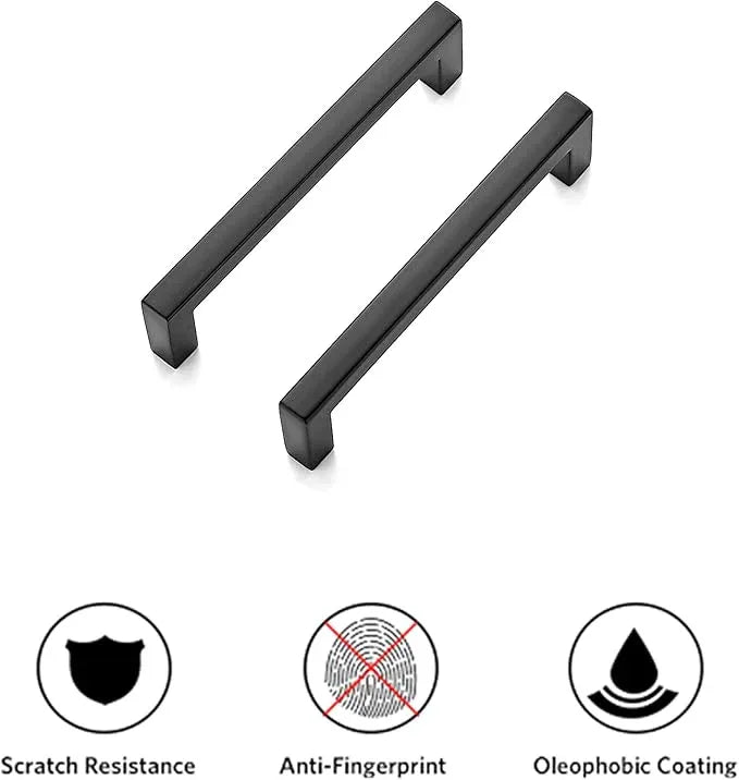 Ravinte 55 Pack Solid 3-3/4 Inch Center to Center Slim Square Bar Drawer Handles Kitchen Cabinet Handles Black Drawer Pulls Kitchen Cabinet Hardware Kitchen Handles Matte Black Cabinet Pulls - ModernBath