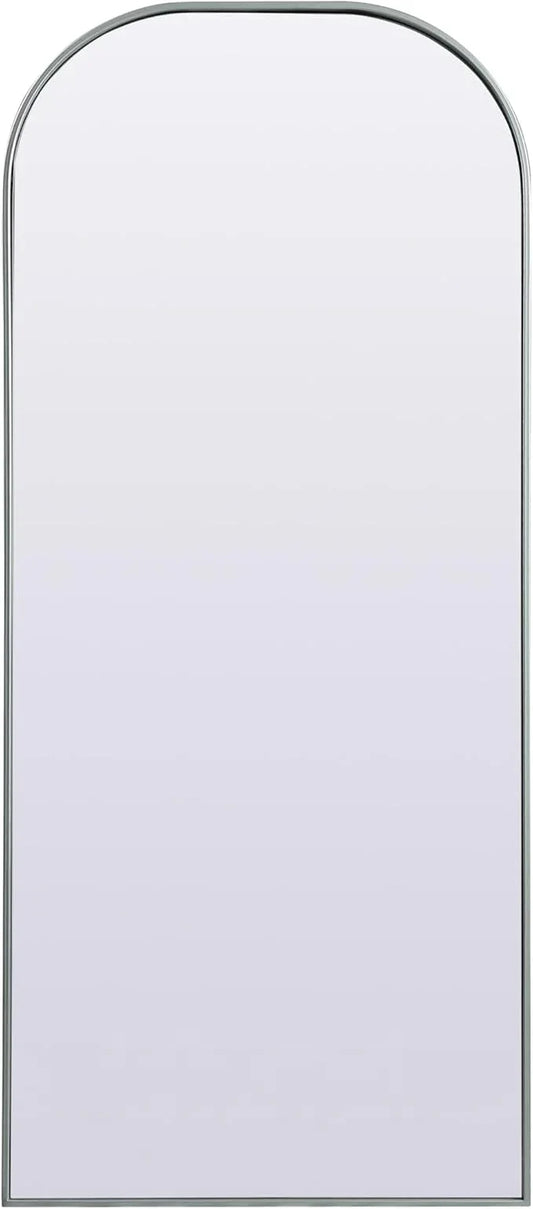 Illuminate, Metal Frame Arch Full Length Mirror 28X66 Inch in, Modern, Silver - ModernBath