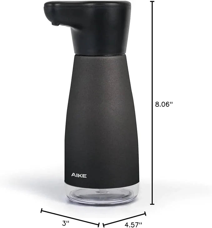 AIKE Magnetic Charging Waterproof Automatic Soap Dispenser for Liquid Soap Anti-Fingerprint Black Coating 14fl.oz. Model AK1337 - ModernBath