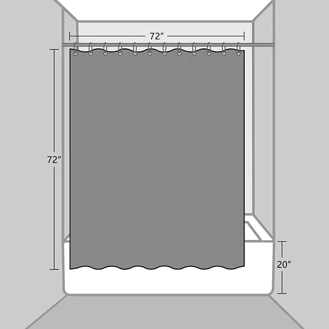EurCross EVA Clear Shower Curtain or Liner 72 x 72 inches,Transparent Heavy Duty Clear Design Shower Liner with Geometric 3D Pattern,Waterproof Shower Curtains for Bathroom with 3 Weighted Magnets - ModernBath
