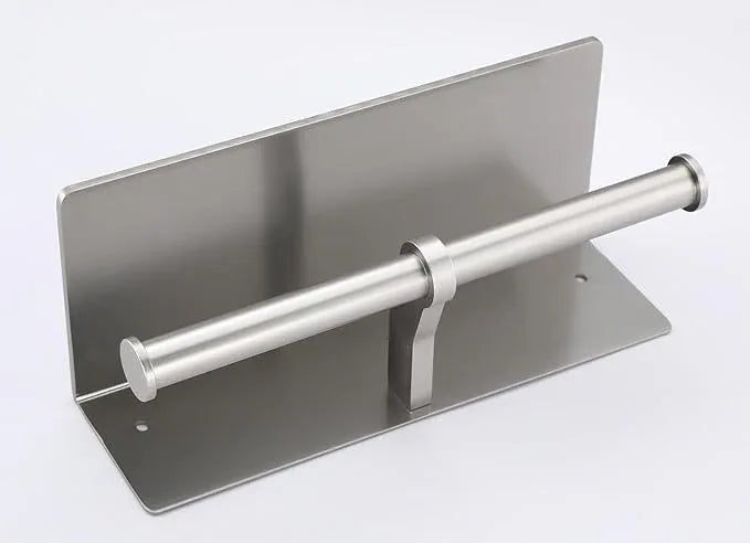 Toilet Paper Holder - Double Rolls Toilet Tissue Holder with Phone Shelf for Bathroom - TP Roll Holder with Wipes Storage, Wall Mounted by Adhesive Tape No Drilling or Screw - Brushed Nickel - ModernBath