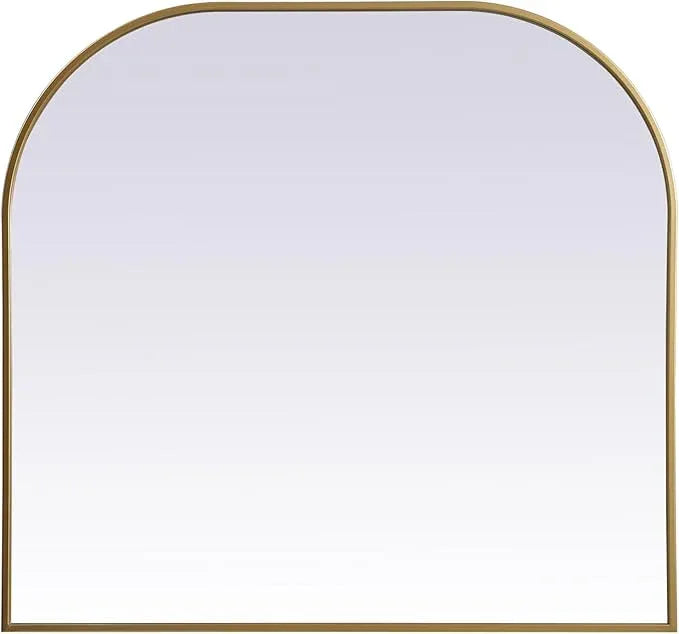 Illuminate, Metal Frame Arch Mirror 36X34 Inch in, Modern, Brass - ModernBath