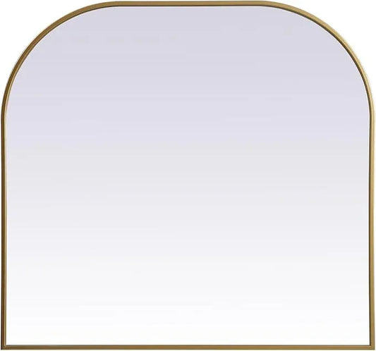 Illuminate, Metal Frame Arch Mirror 36X34 Inch in, Modern, Brass - ModernBath