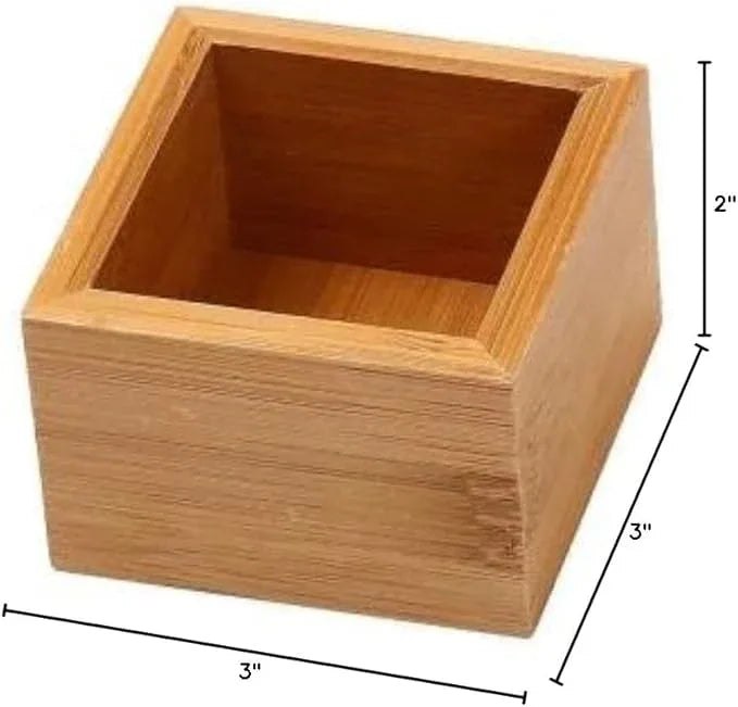 YBM Home Bamboo Drawer Organizer Storage Box for Kitchen Drawer, Junk Drawer, Office, Bedroom, Children Room, Craft, Sewing, and Bathroom 3x3x2 inch - ModernBath