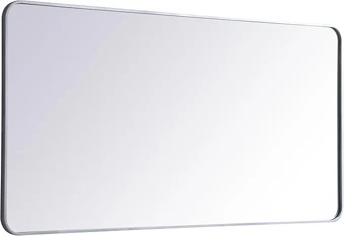 ARS Concepts Aura, Soft Corner Metal Rectangular Mirror 30X60 Inch in, Modern, Silver - ModernBath