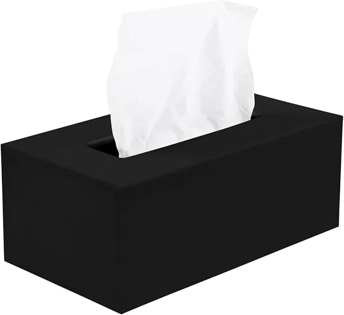 Rectangle Tissue Box Cover | Fits Standard Rectangle Tissue Boxes | Black Tissue Box Holder for Bathroom | Premium Acrylic Tissue Cover - ModernBath