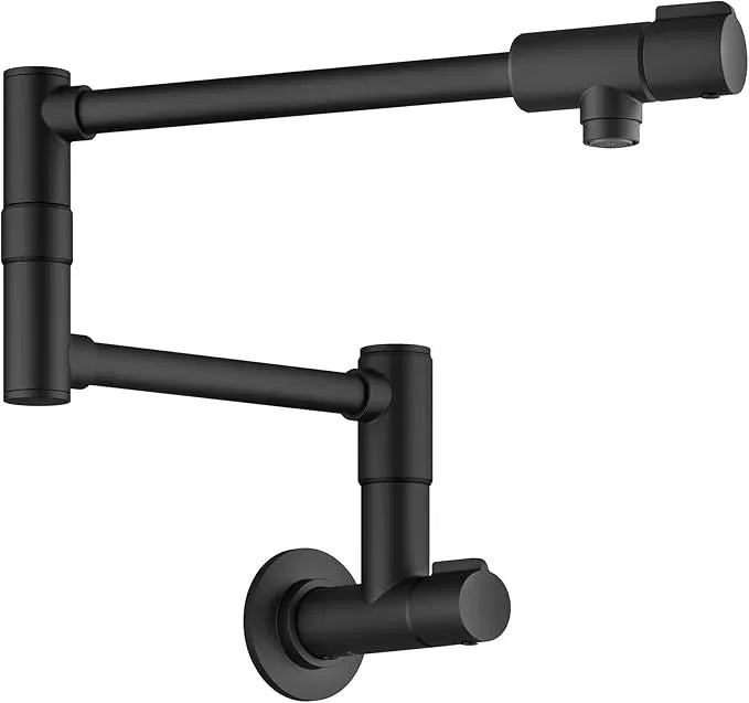 KRAUS Bolden 2 Handle Pot Filler Faucet with Retractable Arm, Wall Mount Kitchen Faucet, Pot Filler for Over Stove in Matte Black, KPF-5003MB - ModernBath