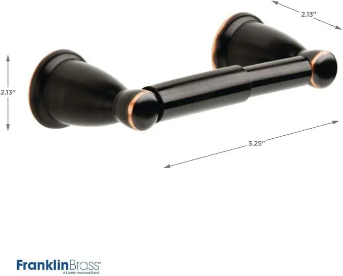 Franklin Brass Kinla 3-Piece Bathroom Set Oil Rubbed Bronze 24" Towel Bar Rack, Toilet Paper Holder, Ring Hardware KIN3PC-ORB - ModernBath