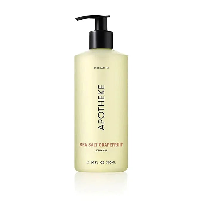 APOTHEKE Liquid Hand Soap, Sea Salt Grapefruit - 10 Fl Oz Hydrating Handsoap with Premium Fragrance Oils Gently Cleanses, Moisturizes & Rejuvenates Skin - Scented Hand Wash for Kitchen & Bathroom - ModernBath
