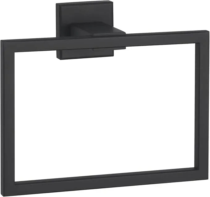 Angle Simple Towel Holder Matte Black, Stainless Steel Square Hand Towel Ring Rack Hanger for Bathroom Wall Mount, 7.09 Inches - ModernBath