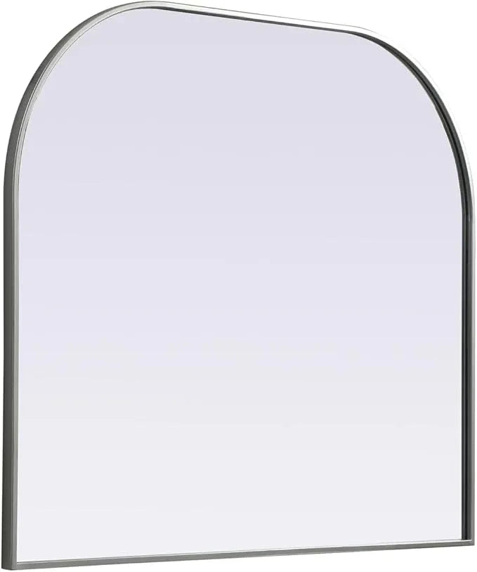 Illuminate, Metal Frame Arch Mirror 40X34 Inch in, Modern, Silver - ModernBath