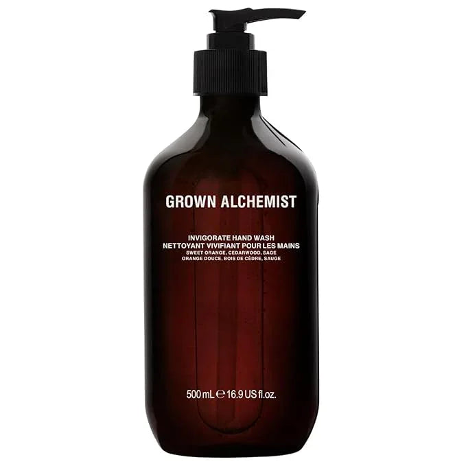 Grown Alchemist Invigorate Hand Wash – Liquid Hand Soap with Aloe, Sweet Orange, Cedarwood & Sage – Gentle, Moisturizing Kitchen & Bathroom Soap, Natural Plant Based Gel Cleanser, 500mL - ModernBath