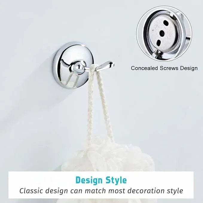 8 Piece Bathroom Accessory Set(Adjustable Towel Bar, Towel Ring, Toilet Paper Holder,Towel Hook), Wall Mounted Bathroom Hardware Accessories Set,Chrome - ModernBath