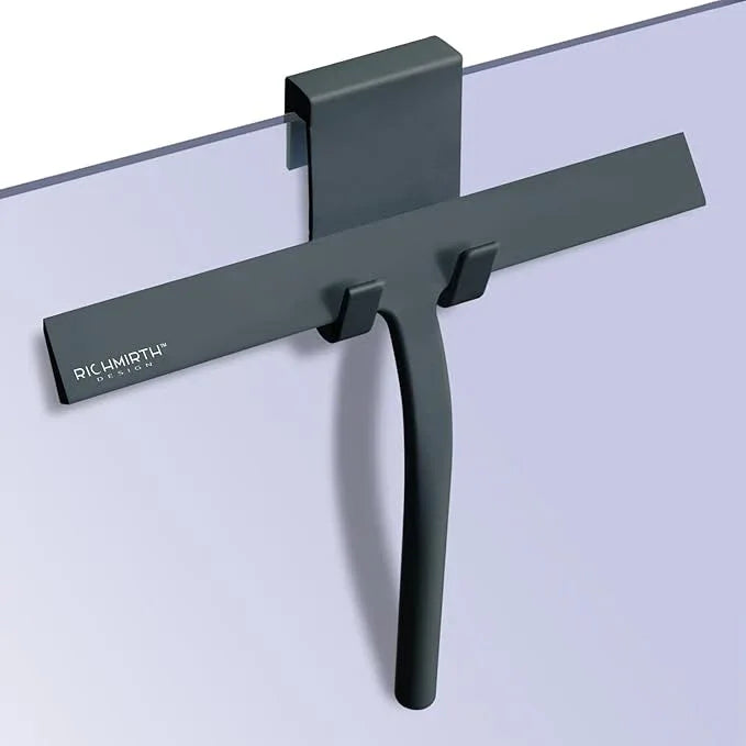 Shower Squeegee for Glass Doors, RICHMIRTH 11" Inch Width Silicone Rubber Blade Squeegee Window Cleaner Tool Squeegee for Shower Glass Doors Bathroom Mirror Car Window Tile - Gray - ModernBath