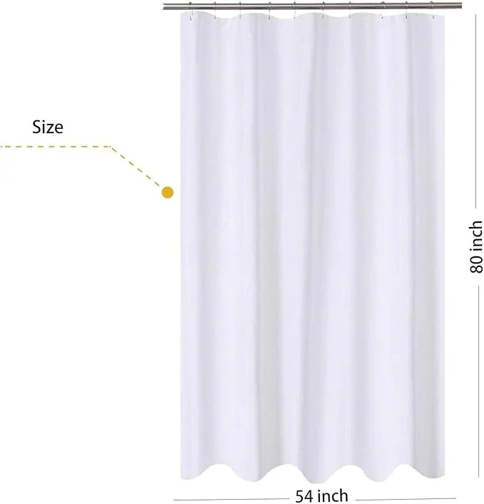 N&Y HOME Fabric Shower Curtain Liner Extra Long Stall Size 54 Width by 80 Length inches, Hotel Quality, Washable, White Bathroom Curtains with Grommets, 54x80 - ModernBath