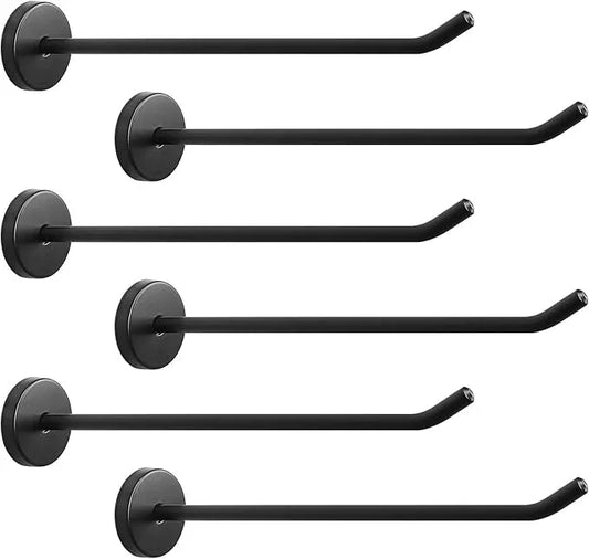 NearMoon Coat Hooks, Wall Mount Hooks for Hanging Hat Hurse Robe, 304 Stainless Steel Heavy Duty Towel Hangers for Bathroom Livingroom Hotel Kitchen Garage, 6 Pack (8 Inch, Matte Black) - ModernBath