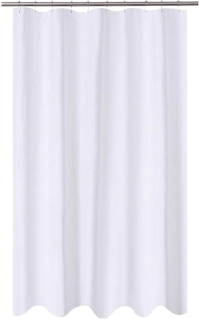 N&Y HOME Fabric Shower Curtain Liner Extra Long Stall Size 54 Width by 80 Length inches, Hotel Quality, Washable, White Bathroom Curtains with Grommets, 54x80 - ModernBath