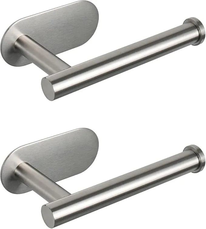 NearMoon Toilet Paper Holder Self Adhesive, Premium Thicken SUS304 Stainless Steel Rustproof Adhesive Toilet Roll Holder no Drilling for Bathroom, Kitchen, Washroom (2 Pack, Brushed Nickel) - ModernBath