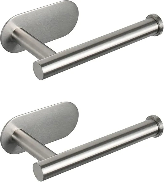 NearMoon Toilet Paper Holder Self Adhesive, Premium Thicken SUS304 Stainless Steel Rustproof Adhesive Toilet Roll Holder no Drilling for Bathroom, Kitchen, Washroom (2 Pack, Brushed Nickel) - ModernBath